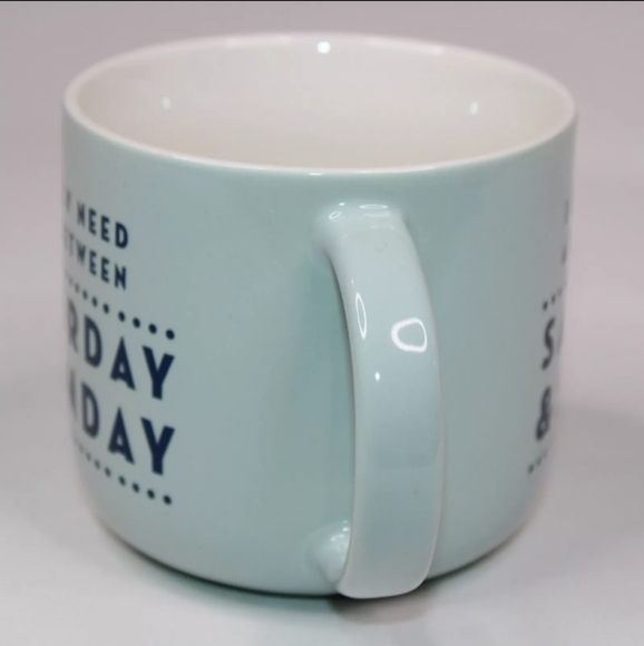 Threshold Stoneware I Really Need a Day Between Saturday & Sunday Blue Mug Cup - Picture 2 of 9